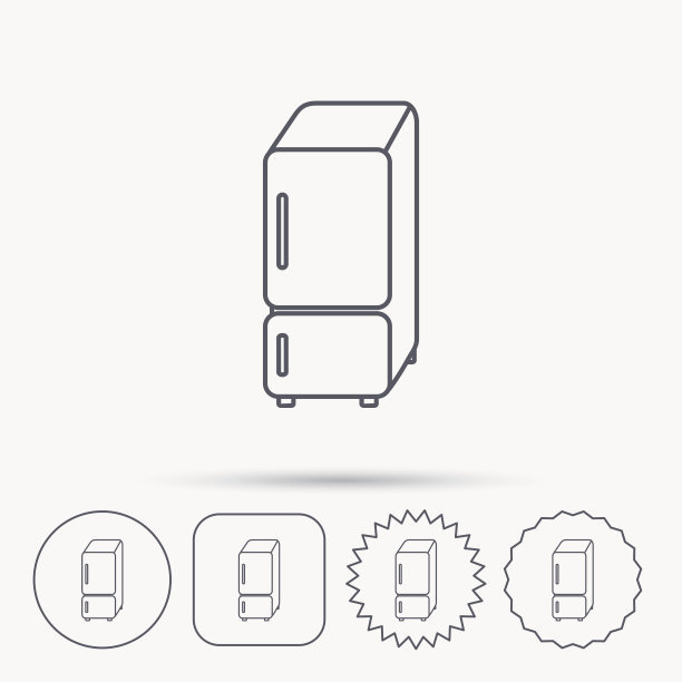 冰箱图标。冰箱的迹象。图片下载