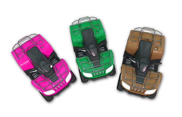 三辆ATV自行车隔离图片下载