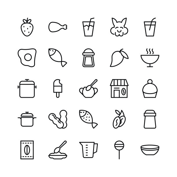 食物线矢量图标图片下载