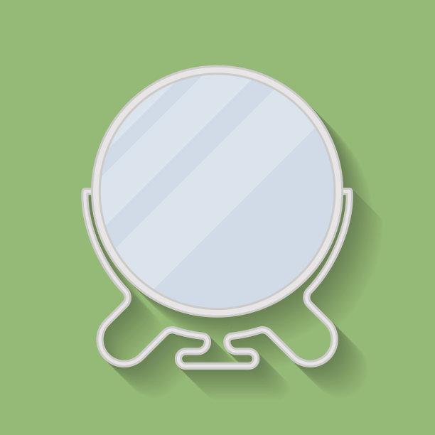 金属剃须或化妆镜平面图标图片下载