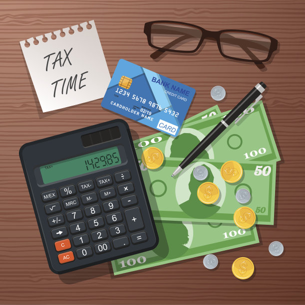 矢量税时间概念设计元素，扁平化风格。图片下载