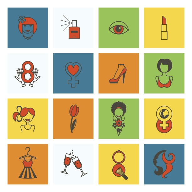 妇女节图标集图片下载