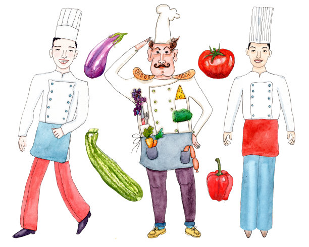 餐厅员工及食物素材图片