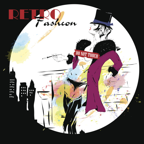 素描风格的时尚女孩图片下载