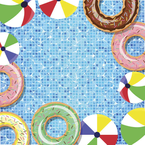 游泳池的矢量俯视图图片下载