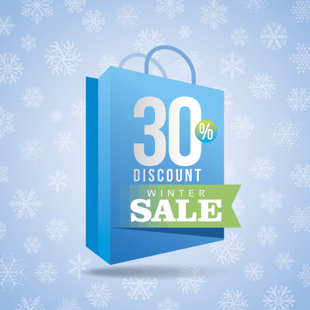 冬季销售海报设计或背景。创造性的商业推广载体。图片下载