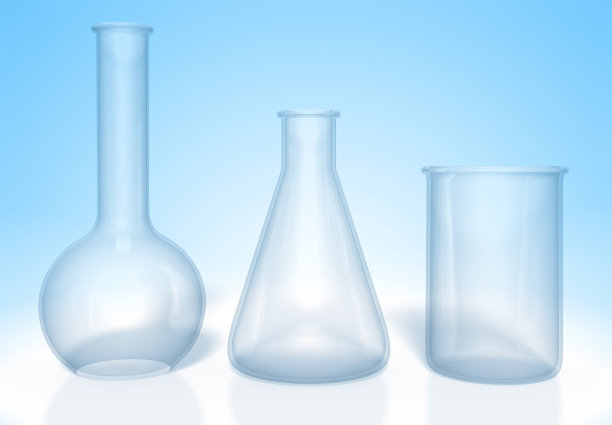 一套玻璃烧瓶的化学实验渲染在3D图片下载
