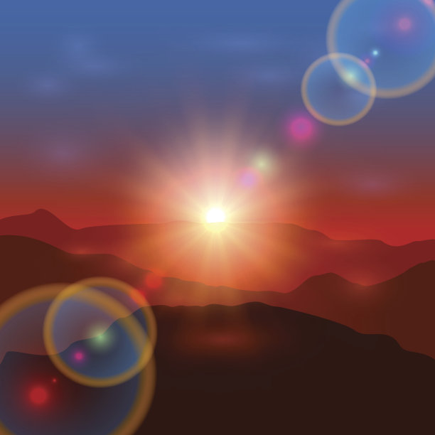 太阳在山图片下载