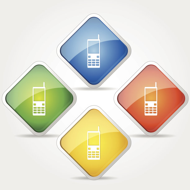 手机彩色矢量图标设计图片下载