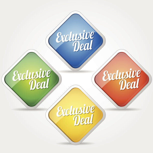 独家交易彩色矢量图标设计图片下载