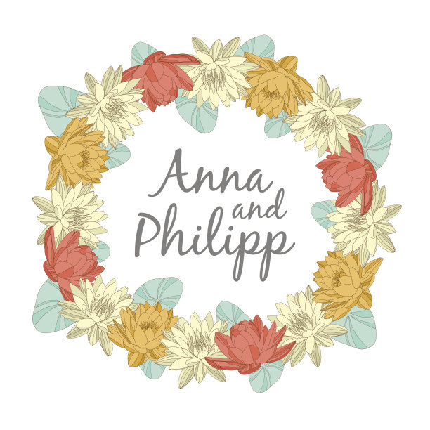 带有花卉元素的婚礼请柬图片下载