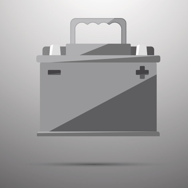 汽车电池平面矢量插图图片下载