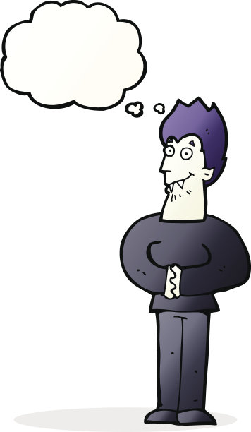 卡通吸血鬼与思想泡沫图片下载