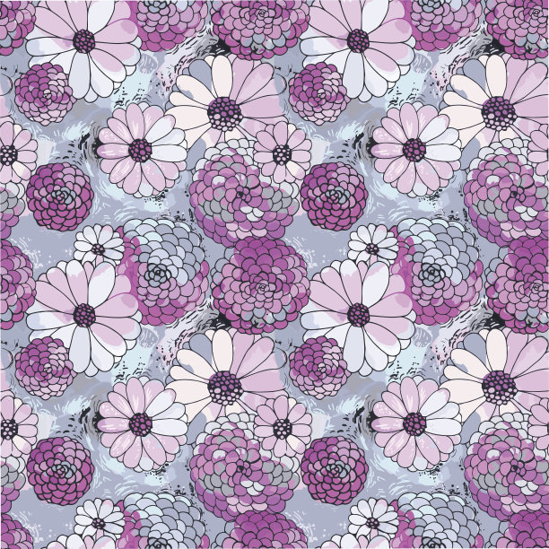 无缝矢量花纹理素材图片