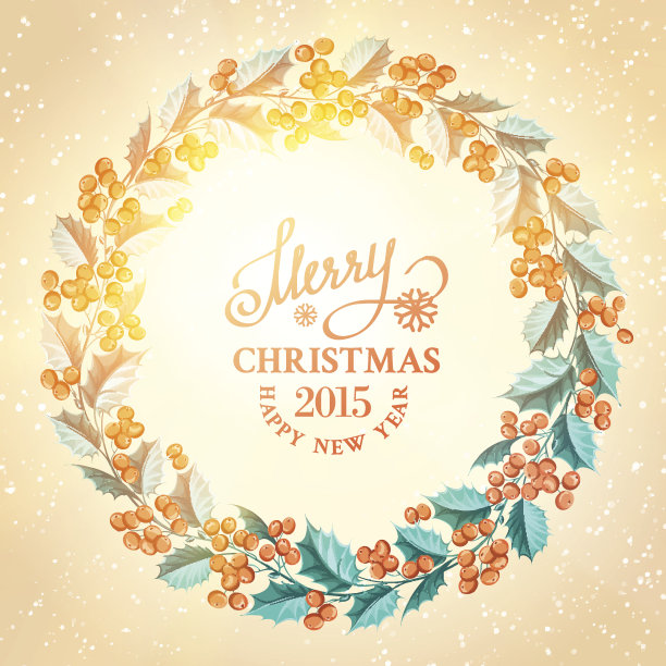 圣诞槲寄生花环。图片下载