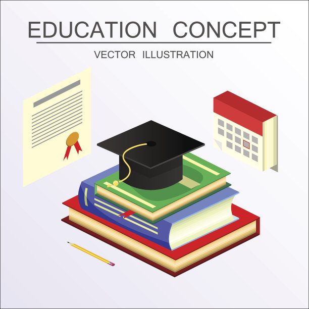 等距教育矢量概念。3d背部学校背景平坦的风格图片下载
