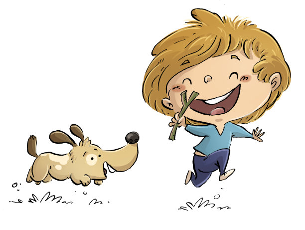 玩狗的孩子图片下载