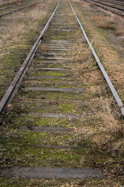 铁路轨道高角度视图图片下载