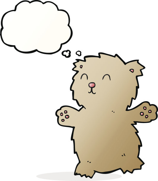 带有思想泡泡的卡通泰迪熊图片下载