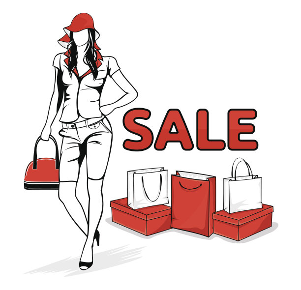 拿着购物袋的漂亮女人图片下载