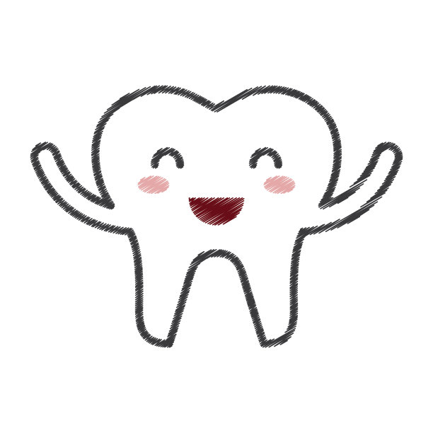 快乐健康牙齿角色图标素材图片