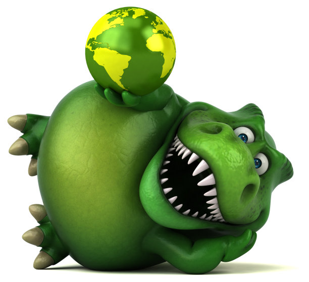 有趣的恐龙- 3D插图图片下载