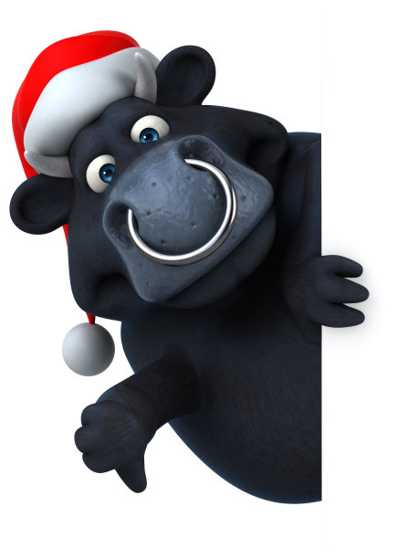 黑色公牛- 3D插图图片下载