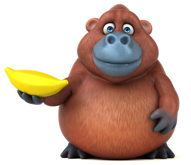 有趣的猩猩- 3D插图图片下载