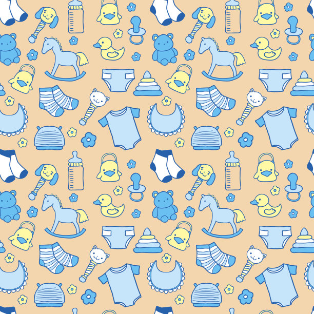 无缝手绘婴儿图案图片下载