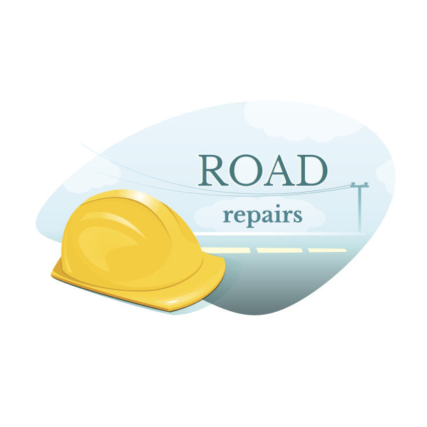 道路维修概念设计矢量插图图片下载