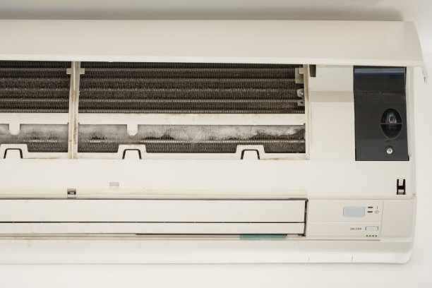 脏空调器盘管冷却器结冰图片下载