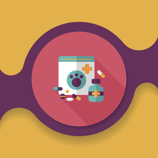 宠物药品与长影子的图标，eps10图片下载