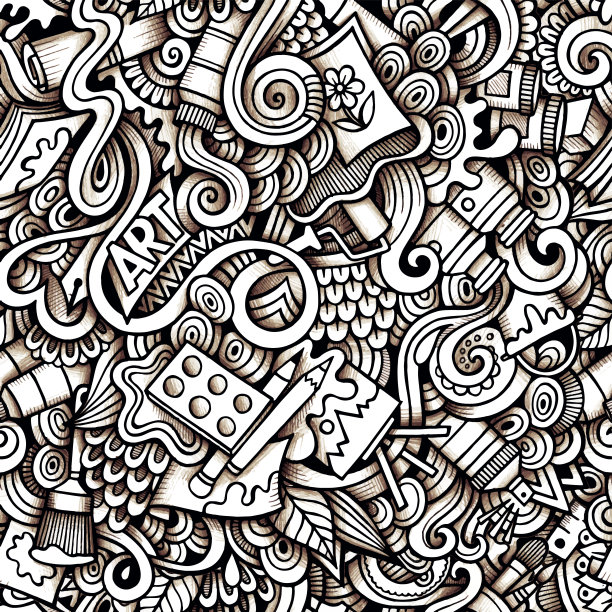 卡通手绘涂鸦主题的艺术风格主题图片下载