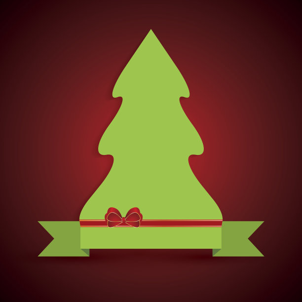 创意的绿色圣诞树彩带插图图片下载