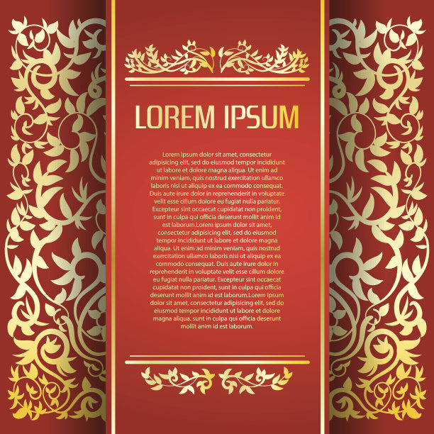 金色背景传单风格设计模板图片下载