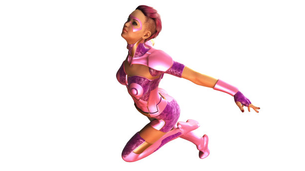 穿着粉色服装的超级英雄女孩图片下载