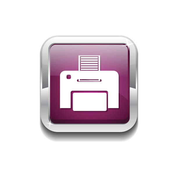 打印机粉色矢量图标按钮图片下载