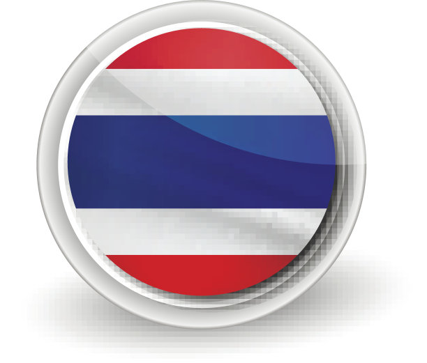 矢量圆形挥舞国旗按钮泰国图标图片下载