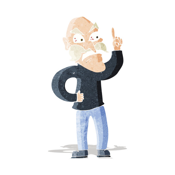 卡通老人正在制定规则图片下载