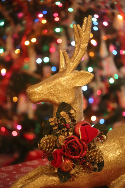 金色圣诞鹿图片下载