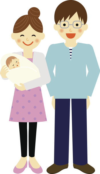 年轻夫妇和婴儿图片下载