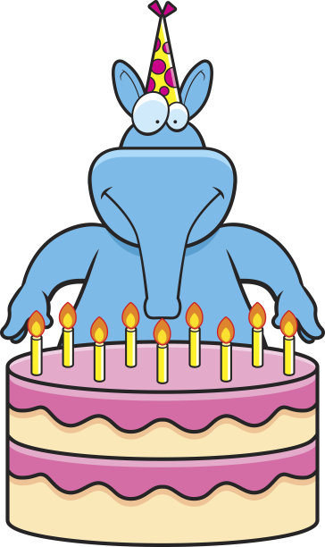 卡通Aardvark的生日图片下载