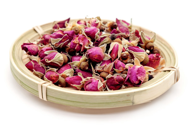 许多干玫瑰花蕾为茶图片下载