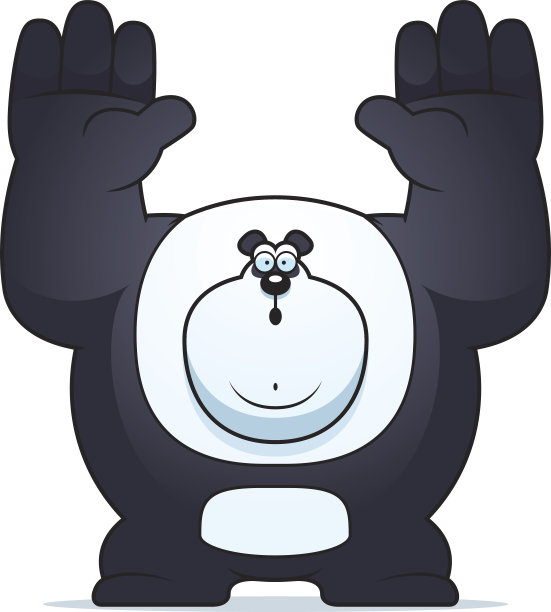 卡通熊猫投降图片下载