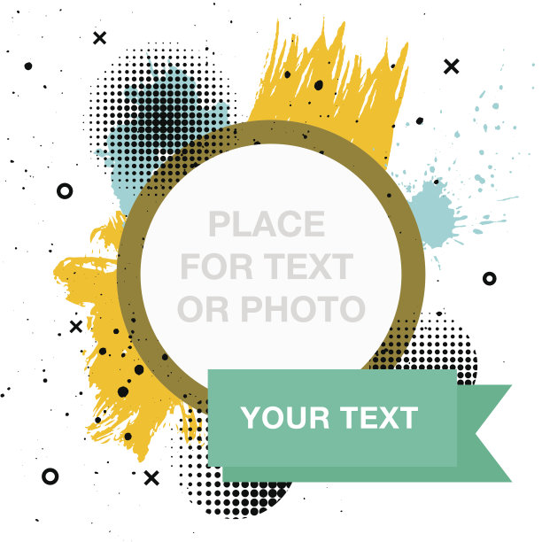 手绘时尚框架与抽象背景。矢量插图。图片下载