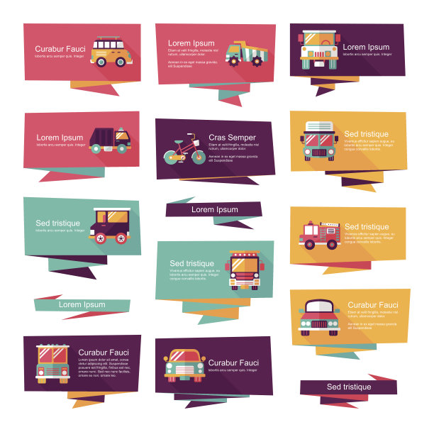 交通横幅平面设计背景集，eps10图片下载