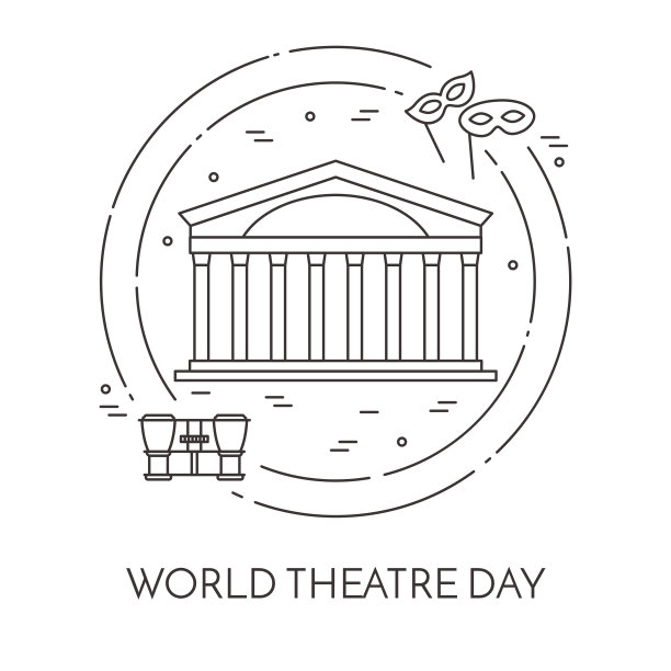 与戏剧有关的世界戏剧日横幅图片下载