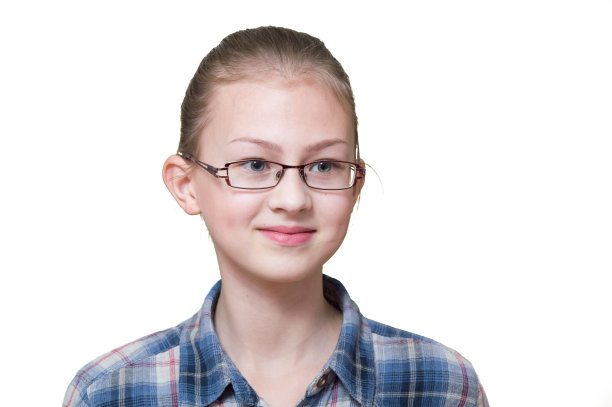 少女在白色背景与情绪化的脸图片下载