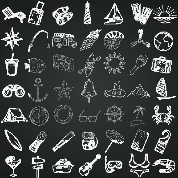 航海的图标集。图片下载