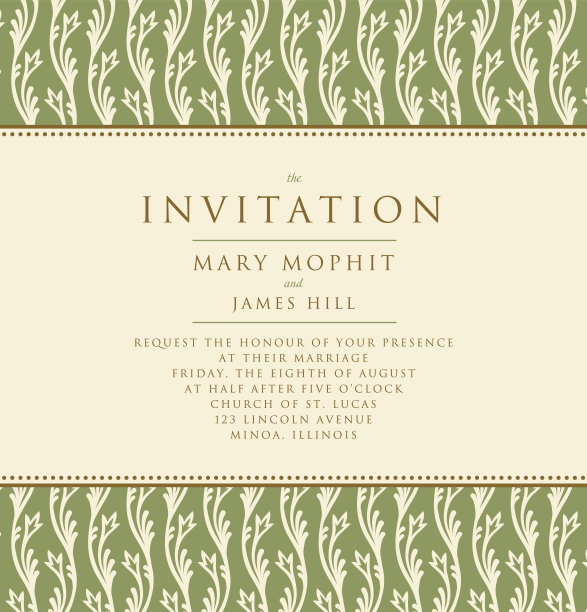 邀请具有丰富的文艺复兴风格背景。模板图片下载